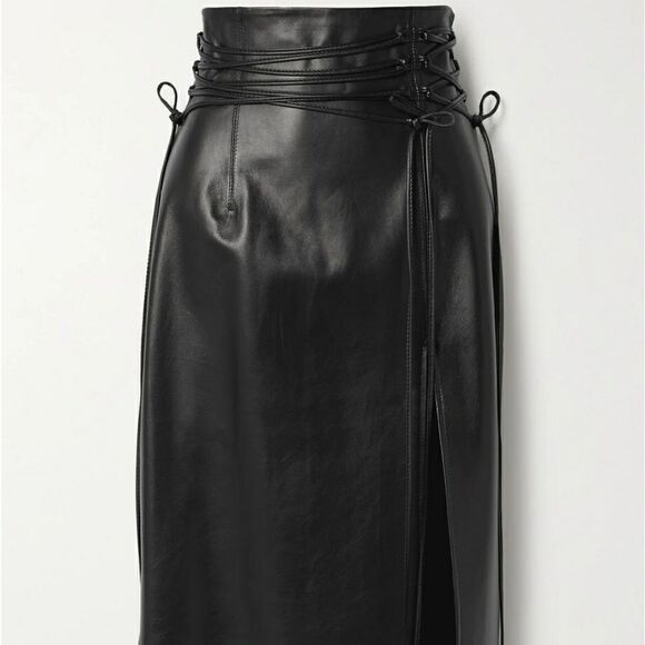 16ARLINGTON LUCERNE FRONT SLIT LEATHER SKIRT UK 12 - Picture 3 of 4